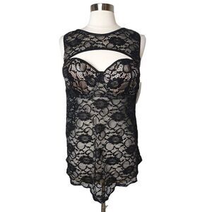 Women's Plus Size Lingerie Randi Black Lace Sexy Lingerie Babydoll Top 3X NWT